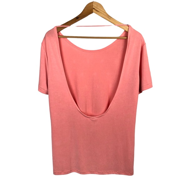 American Apparel Jersey Oversized Cutout Open Back Short Sleeve Shirt Orange - Picture 4 of 9